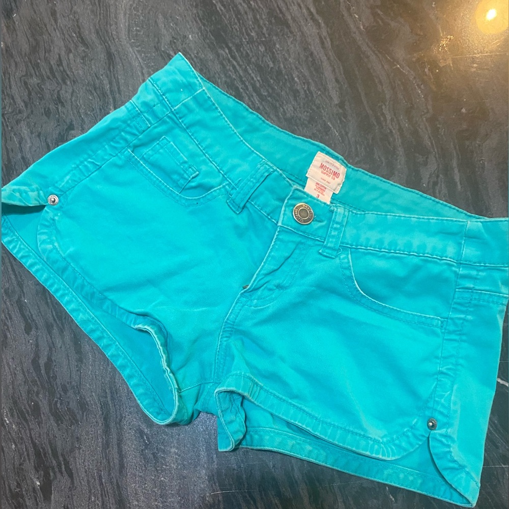 Bright Teal denim shorts